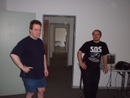 Klaus and fux setting up the LinuxTag office, w...