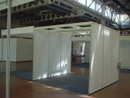 An empty booth, maybe for a Free Software proje...
