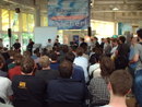 A view into the crowded forum, during the hacki...