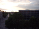 Blick über die Dächer von Karlsruhe morgens