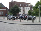 Motorradparkplatz vor der ehemaligen Strandhalle
