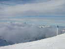 Blick auf die franzsischen Alpen in den Wolken